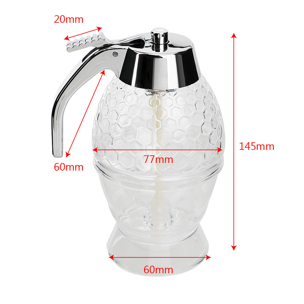 Storage Pot Stand Holder Bee Drip Dispenser Kettle Squeeze Bottle Honey Jar Container