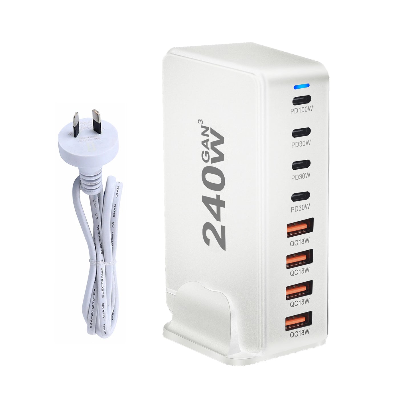 8-Port 240W GaN Desktop Charger
