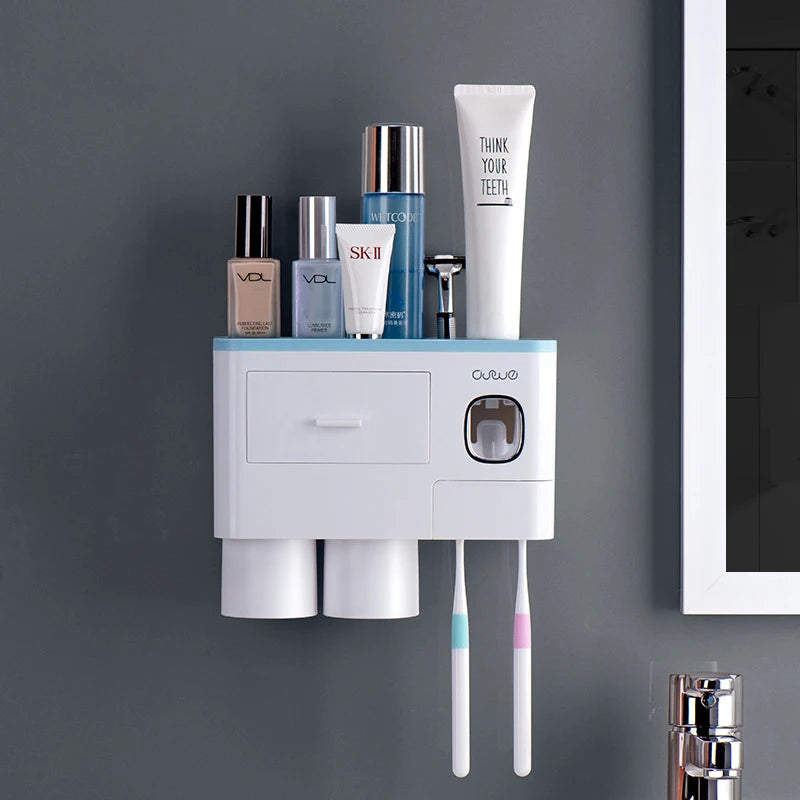 Home-Restroom Organizer: Toothpaste & Brush