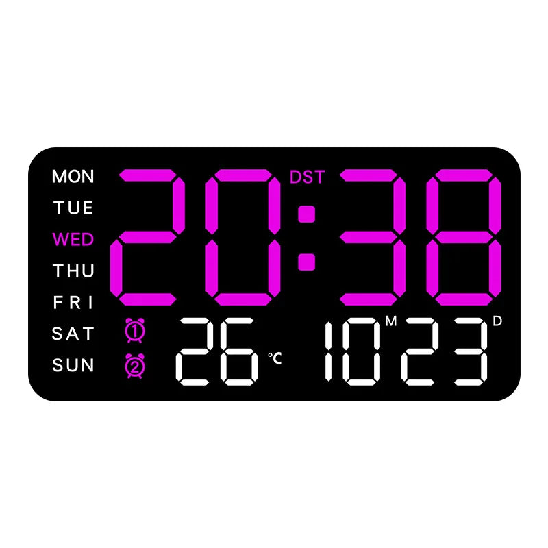 DigiWallClock Pro: 12" LED, Remote