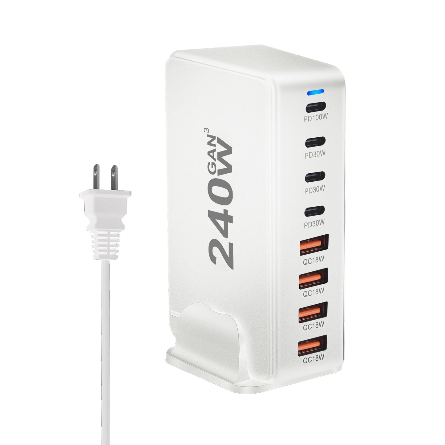 8-Port 240W GaN Desktop Charger
