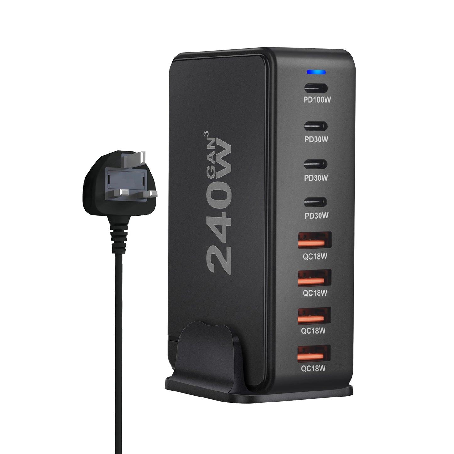 8-Port 240W GaN Desktop Charger