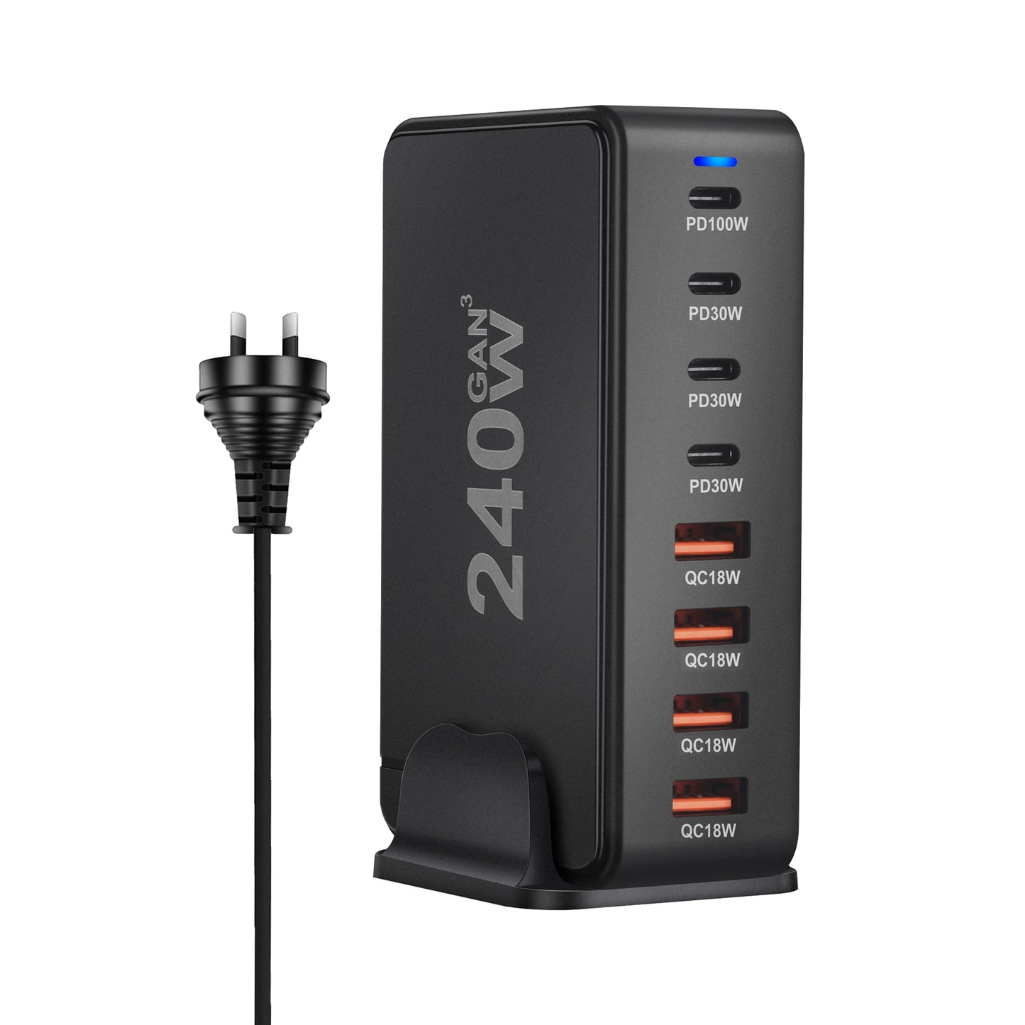 8-Port 240W GaN Desktop Charger